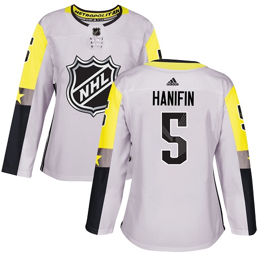 Adidas Carolina Hurricanes 5 Noah Hanifin Gray 2018 All-Star Metro Division Authentic Women Stitched NHL Jersey